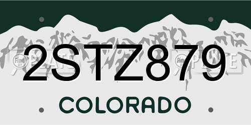 2STZ879 Colorado License Plate