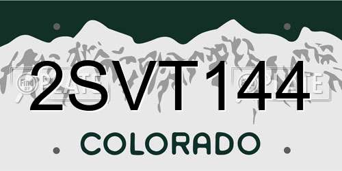 2SVT144 Colorado License Plate