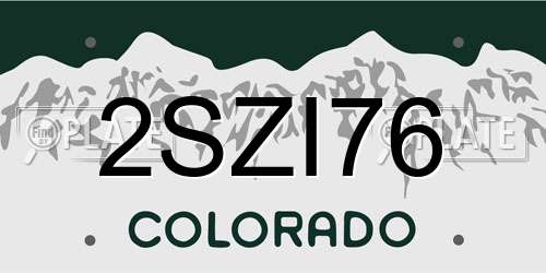 2SZI76 Colorado License Plate