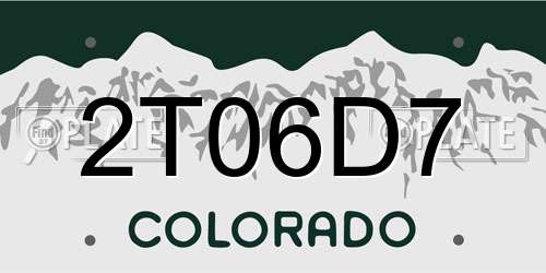2T06D7 Colorado License Plate