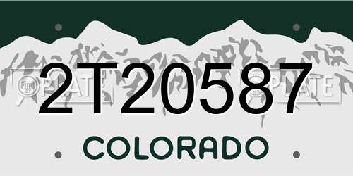 2T20587 Colorado License Plate