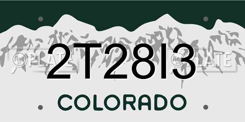 2T28I3 Colorado License Plate