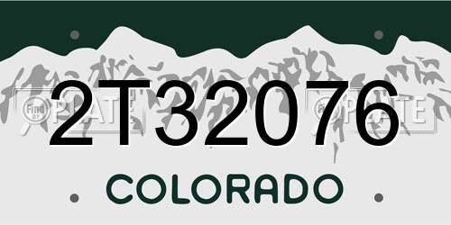 2T32076 Colorado License Plate
