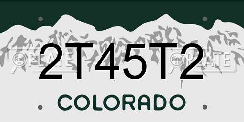 2T45T2 Colorado License Plate