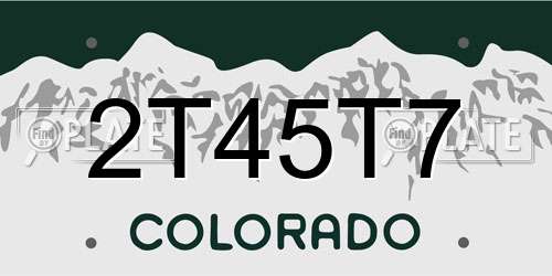 2T45T7 Colorado License Plate