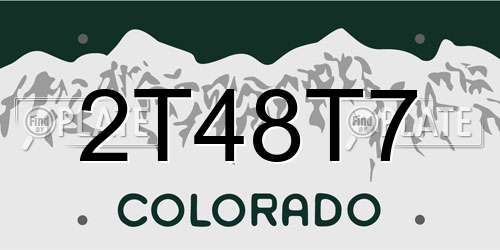 2T48T7 Colorado License Plate