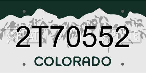2T70552 Colorado License Plate