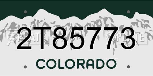 2T85773 Colorado License Plate