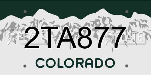 2TA877 Colorado License Plate