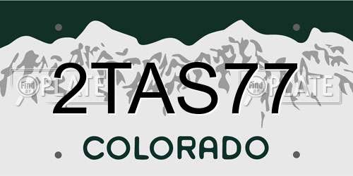 2TAS77 Colorado License Plate