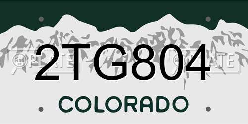 2TG804 Colorado License Plate