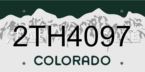 2TH4097 Colorado License Plate