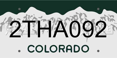2THA092 Colorado License Plate