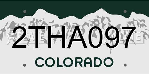 2THA097 Colorado License Plate