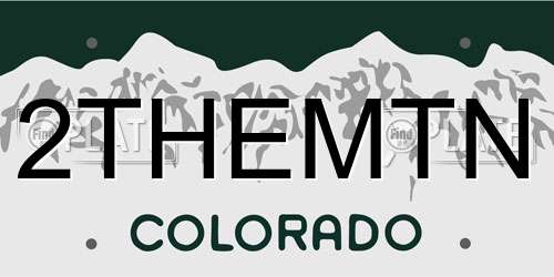 2THEMTN Colorado License Plate