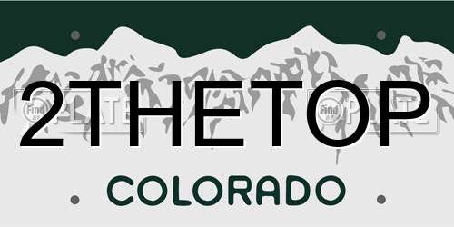 2THETOP Colorado License Plate