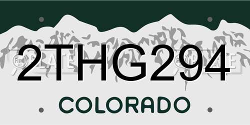 2THG294 Colorado License Plate