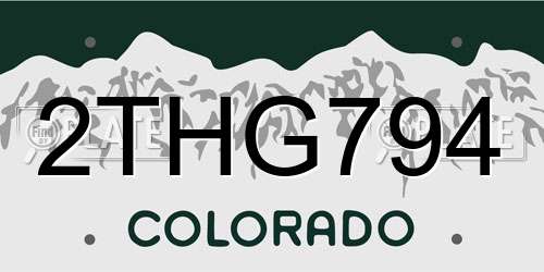 2THG794 Colorado License Plate