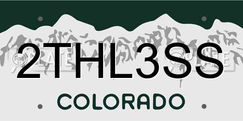 2THL3SS Colorado License Plate