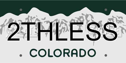 2THLESS Colorado License Plate