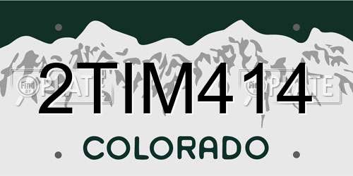 2TIM414 Colorado License Plate