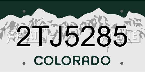 2TJ5285 Colorado License Plate