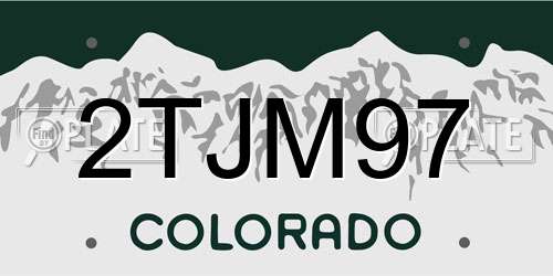 2TJM97 Colorado License Plate