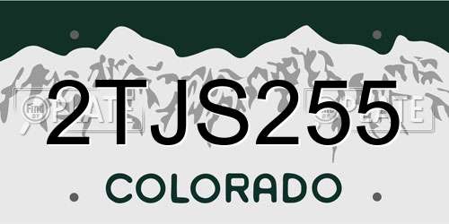 2TJS255 Colorado License Plate