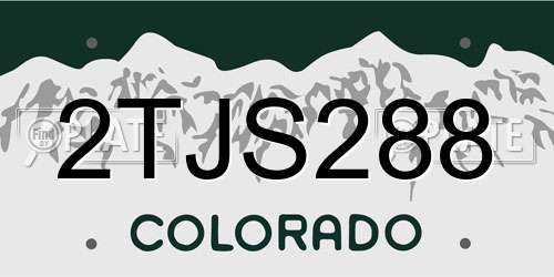 2TJS288 Colorado License Plate