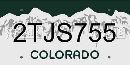 2TJS755 Colorado License Plate