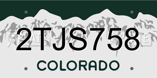 2TJS758 Colorado License Plate