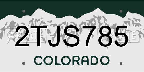 2TJS785 Colorado License Plate
