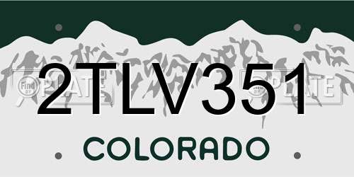 2TLV351 Colorado License Plate