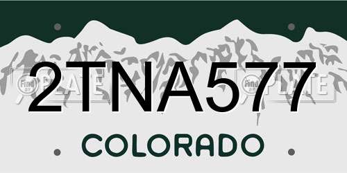 2TNA577 Colorado License Plate