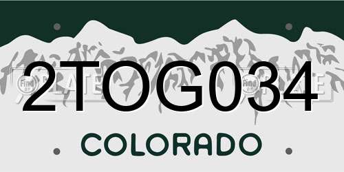 2TOG034 Colorado License Plate