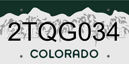 2TQG034 Colorado License Plate