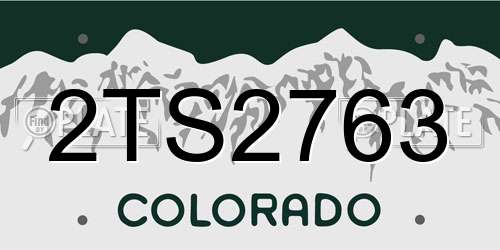 2TS2763 Colorado License Plate