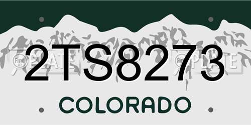 2TS8273 Colorado License Plate