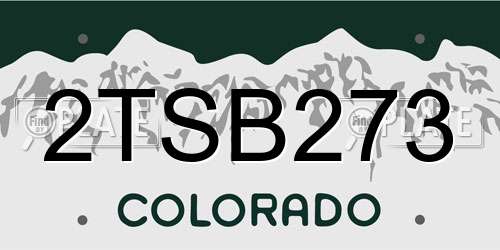 2TSB273 Colorado License Plate