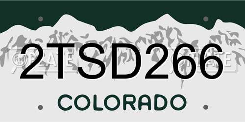 2TSD266 Colorado License Plate