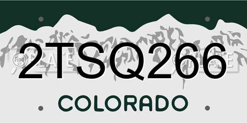 2TSQ266 Colorado License Plate