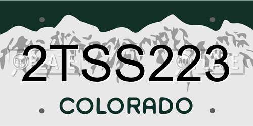 2TSS223 Colorado License Plate