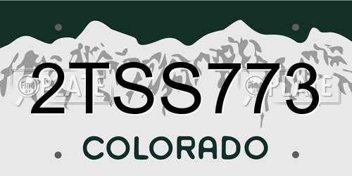 2TSS773 Colorado License Plate