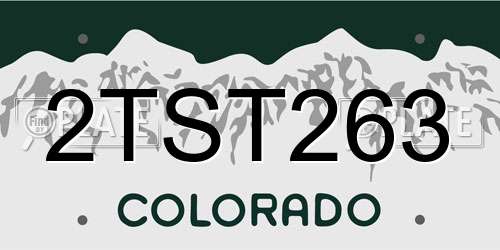 2TST263 Colorado License Plate