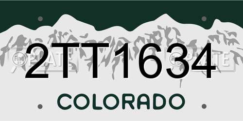 2TT1634 Colorado License Plate