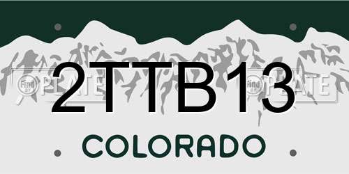 2TTB13 Colorado License Plate
