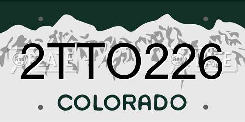 2TTO226 Colorado License Plate