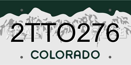 2TTO276 Colorado License Plate