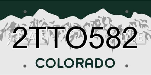 2TTO582 Colorado License Plate