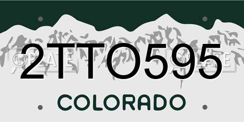 2TTO595 Colorado License Plate